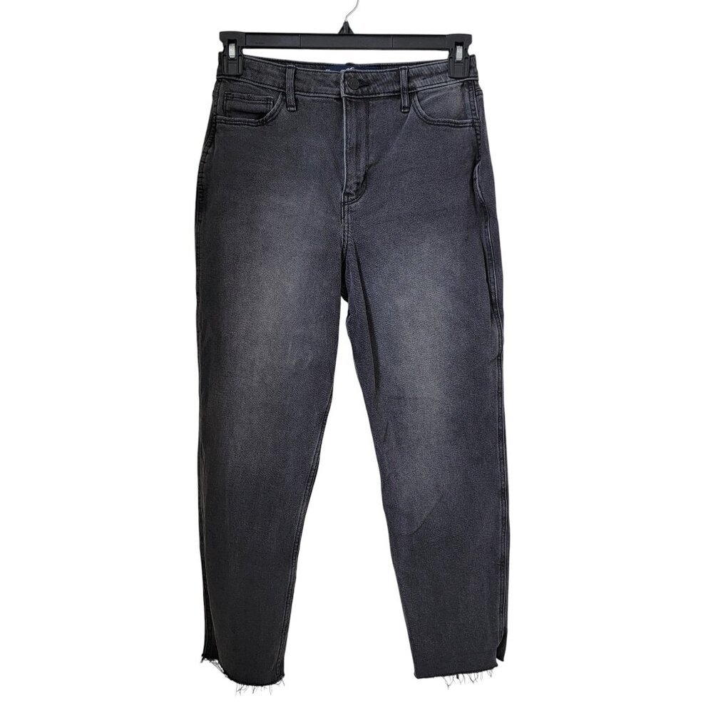 Hollister Size 5S (27) Washed Black Ultra High Rise Mom Jeans, Cutoff Hem